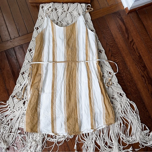 Thread & Supply | Linen Striped Tie Waist Dress - Picture 6 of 6